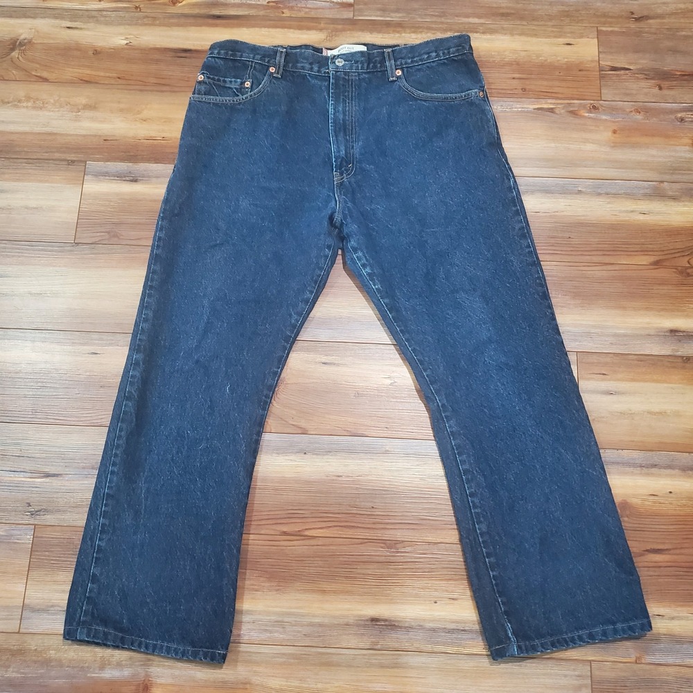 Levis 517 Bootcut Jeans Mens Tagged 38x32 (Fits 38x28) Dark Wash Blue Denim